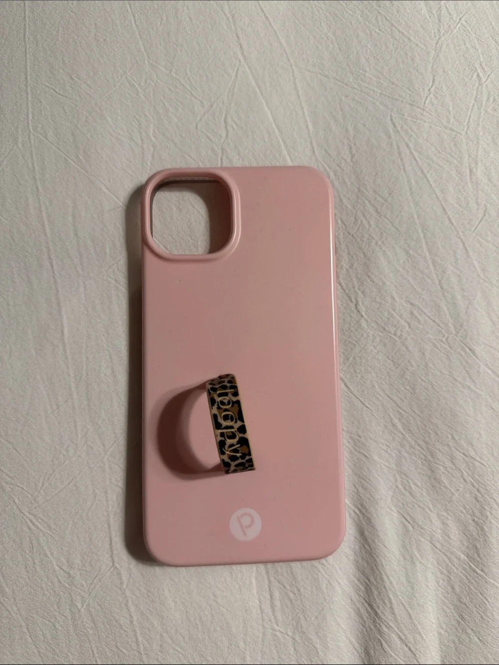 Loopy Case Pink Phone Case with Leopard Ring
